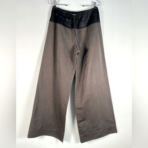 Lanvin brown/black wide leg drawstring pant sz.36